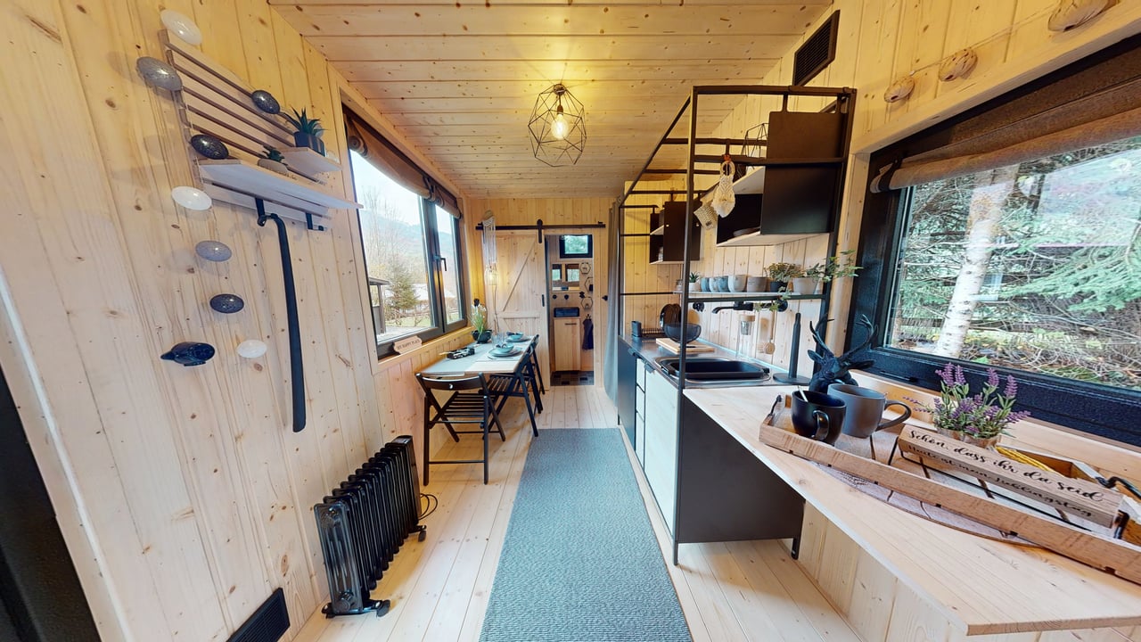 3D-Rundgang eines Tiny House – Innenausbau